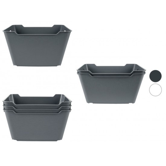 Set 3 cutii Livarno Home Deco din plastic, 1,8L, gri Set 3 cutii Livarno Home Deco din plastic, 1,8L, gri