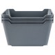 Set 3 cutii Livarno Home Deco din plastic, 1,8L, gri Set 3 cutii Livarno Home Deco din plastic, 1,8L, gri