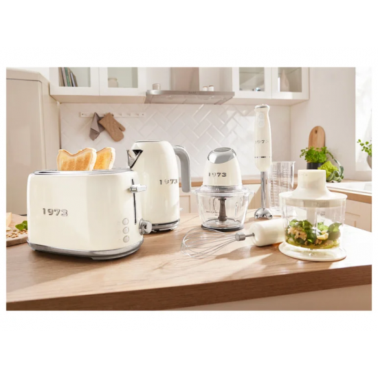 Prăjitor de pâine cu două fante crom retro 1973 »STR 980 A1« SILVERCREST (alb)