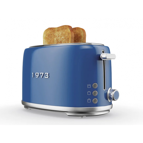 Prăjitor de pâine cu două fante crom retro 1973 »STR 980 A1« SILVERCREST (albastru)