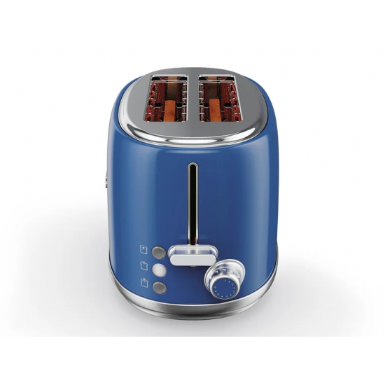 Prăjitor de pâine cu două fante crom retro 1973 »STR 980 A1« SILVERCREST (albastru)