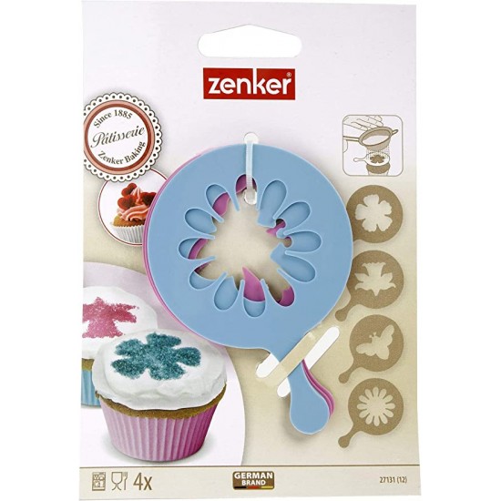 Șabloane pentru decorare cupcake Zenker, decorarea briose, produse de patiserie, cafea, 1 x 4 buc