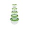 Set 5 caserole cu capac ERNESTO, 5 dimensiuni, depozitare si pastrare alimente, transparent, capac verde