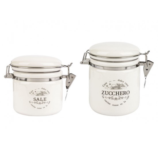 Set cutii de sare si zahar Dolce Casa, 2 bucati