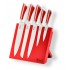 Set cutite din inox, suport magnetic, 6 piese, Royalty Line, rosu