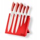 Set cutite din inox, suport magnetic, 6 piese, Royalty Line, rosu Set cutite din inox, suport magnetic, 6 piese, Royalty Line, rosu
